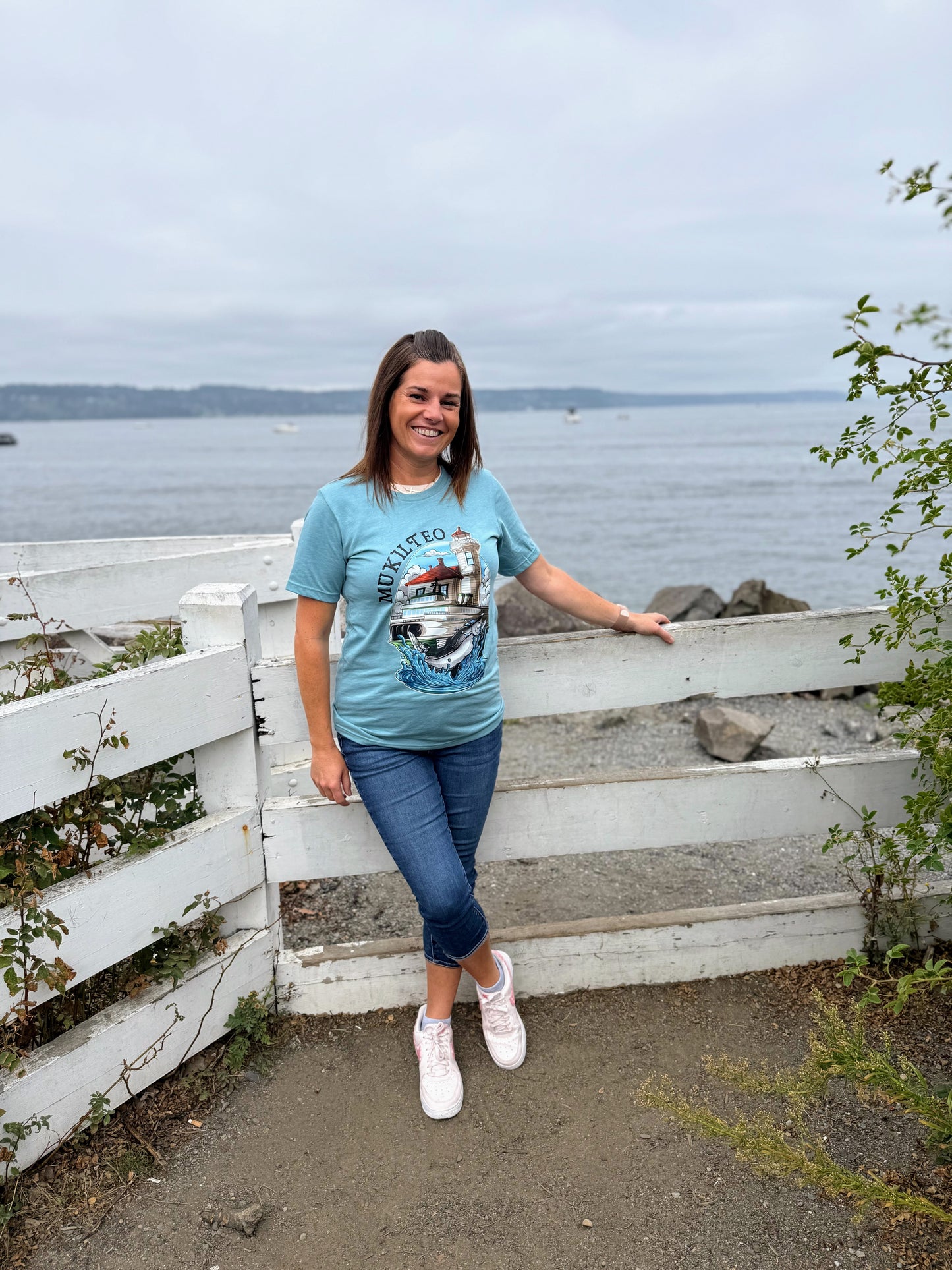 Mukilteo Lighthouse Salmon T-Shirt